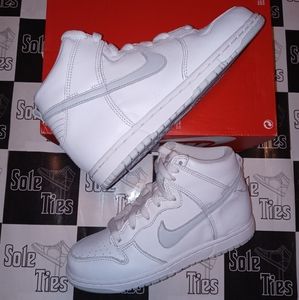 🚫SOLD🚫Kids Nike Dunk High White Pure Platnium PS